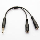 3.5mm Stereo Audio Male to 2 Female Headphone Mic Y Splitter Cable Adapter