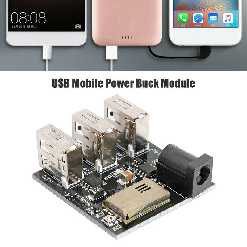 DC-DC 9V/12V to 5V 8A Step Down Power Bank Board 3 USB Charging Module Borad