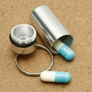 Keyring Tablets Medicine .Container Pill Box Aluminium Hol Drug Chain Key G B5X5
