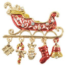 Christmas Brooch Pin Xmas sled gifts