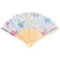 Chinese Folding Silk Pocket Flower Hand Fan Wedding Dance Party Color Random OZ