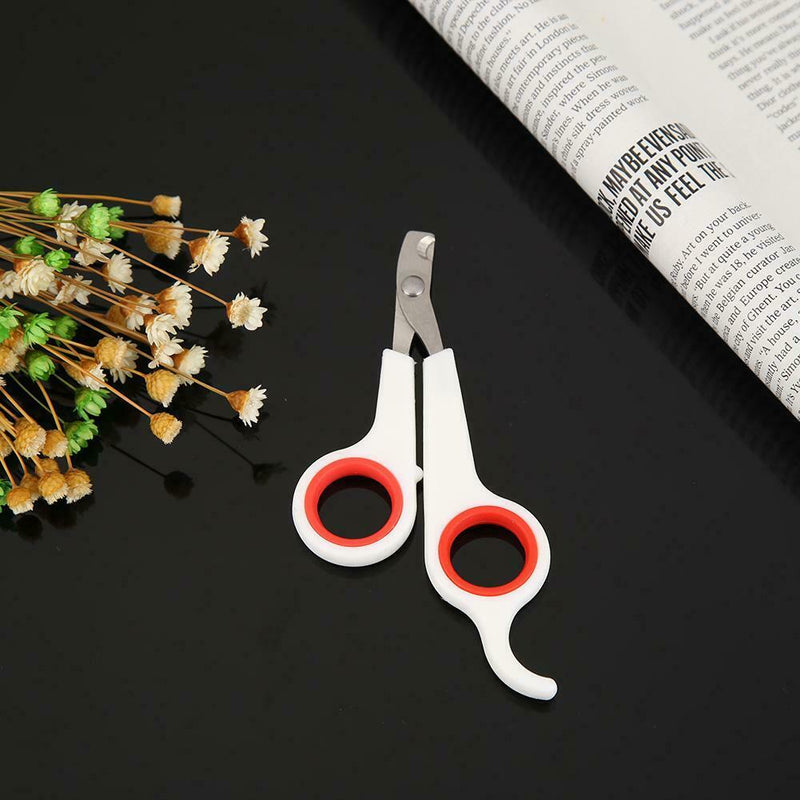 Stainless Steel Pet Nail Toe Scissors Dog Cat Claw Grooming Clipper (White) A