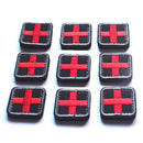 outdoor survival first aid pvc red cross hook loop fastener badge patch 2.5cm ME