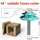 45 Degree 1/4'' Shank 1-1/2'' Lock Miter Router Bit Woodwork Tenon Cutter Tools-