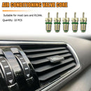 10pcs/set A/C Valve Cores Green Auto Automobile Air Conditioning Valve for R134a