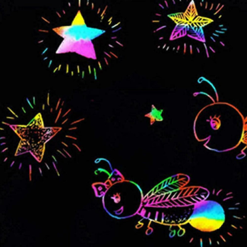 16K Colorful Scratch Paper Kids Creative Magic Drawing Scratch O0X9 Pen Pap X6X6