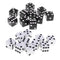 Pack of 20 Black+White Square 6 Sided Dices Die 0.62inch for Party Casino Table