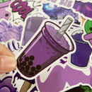 50Pcs No Repeat Purple Fresh Cartoon Stickers For Luggage Bicycle Car PhoJBTEUS