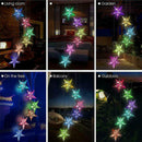 Star Wind Chimes Solar Powered LED Light Hanging Outdoor Yard Garden Decor L6W6