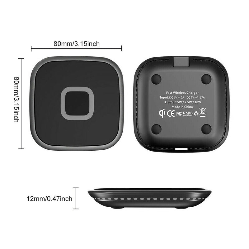 Fast Charging Non Slip 10W Max Stable Qi Certified FOD Function Wireless Charger