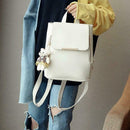 4pcs/Set Women Double Zips Backpack Crossbody Bag Handbag Key Bag(White) A