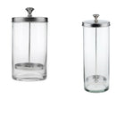2pcs Disinfection Jar Glass Sanitizing Jar for Barber Manicure Nail Art Tools
