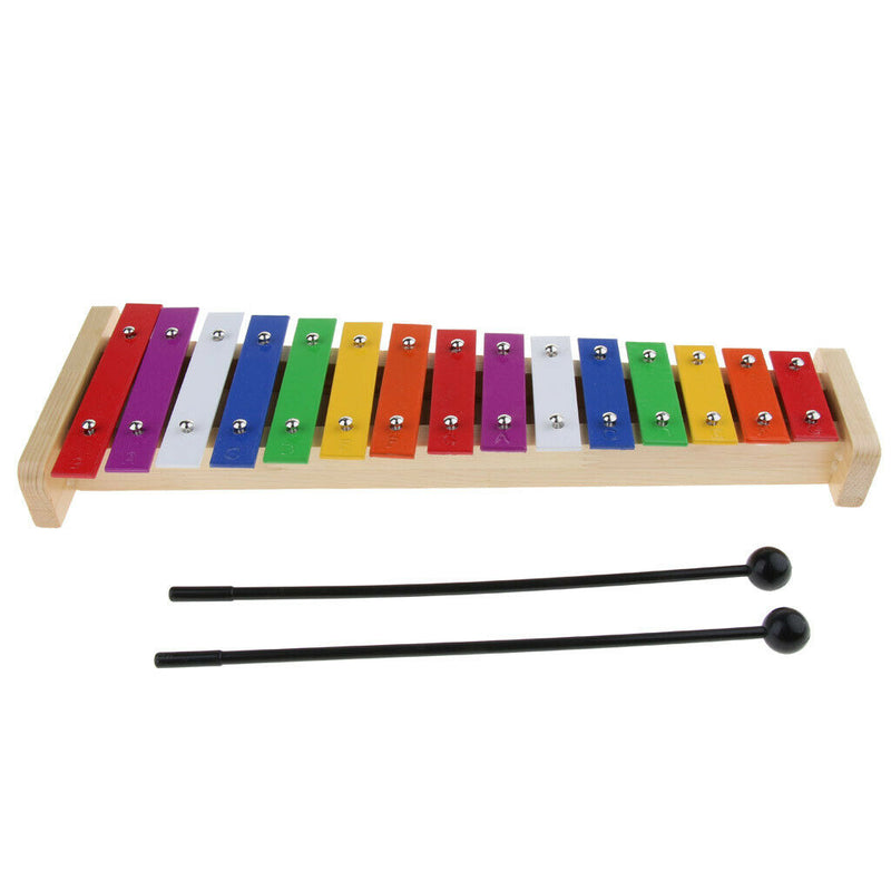 1 Set Xylophone with 2pcs Mallets, 15 Keys