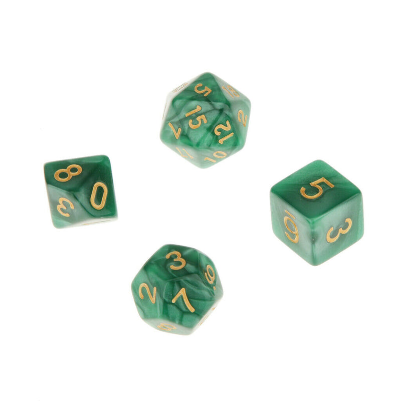Pack of 14 Opaque Acrylic D20 D12 D10 D8 D6 D4 Dices Die for Dungeons and