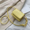 Leather Women Messenger Bag Mini Square Shoulder Satchel Handbags (Yellow)