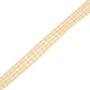 45m Full Reel Cut Lengths Gingham Ribbon Sewing Crafts, 10mm Wide Yellow
