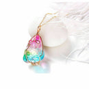 Rainbow Stone Natural Crystal Chakra Rock Chain Quartz Pendant Necklace Jewellry