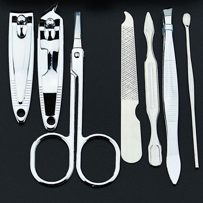 Nail Care 7pcs Cutter Cuticle Clipper Manicure Pedicure Kit Case Gift Set mt Gw