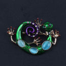 5X(Enamel Lizard Brooches For Women Fashion Green Rhinestone Brooch Pins G R8N2)