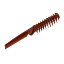 Plastic Double Head Teeth Folding Pocket Comb Brush Brown