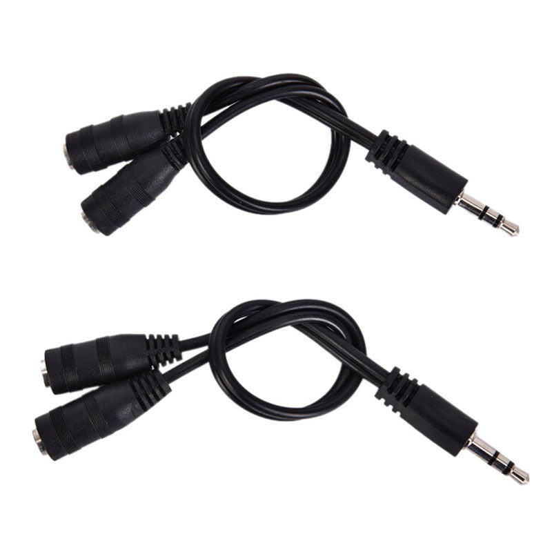 3.5mm Male To Dual 3.5mm Female Earphone Headphone Stereo Audio Splitter Cable Z
