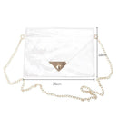 WomenTransparent PVC Envelope Messenger Bags Crossbody Clutch Totes (Clear) A