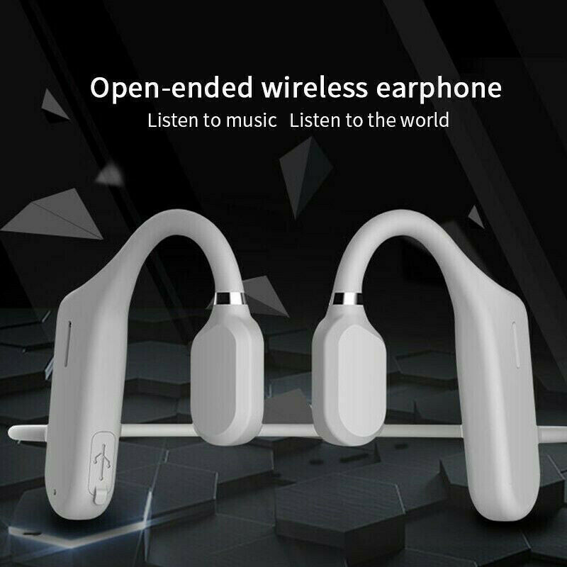 Wireless Open Ear Bone Conduction Headset Stereo Headphone Sport Black Earphone