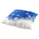 Snowflake Blue Background Merry Christmas Gifts Flax Throw Pillow Case Cush X4S8