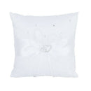 White Double Heart Rhinestone Ring Pillow Wedding Ring Bearer Cushion 20*20