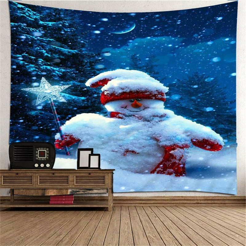 Xmas Merry Christmas Day Happy New Year Tapestry for Home Decor Wall Art-H