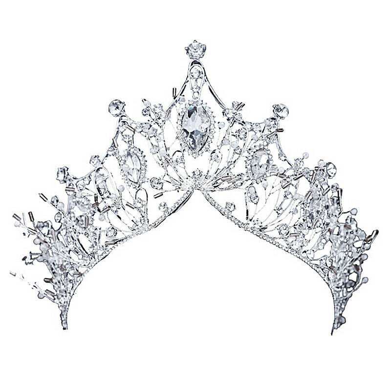 New Big Baroque Handmade Crystal Princess Crowns For Queen Rhinestone Tiara Y5O7