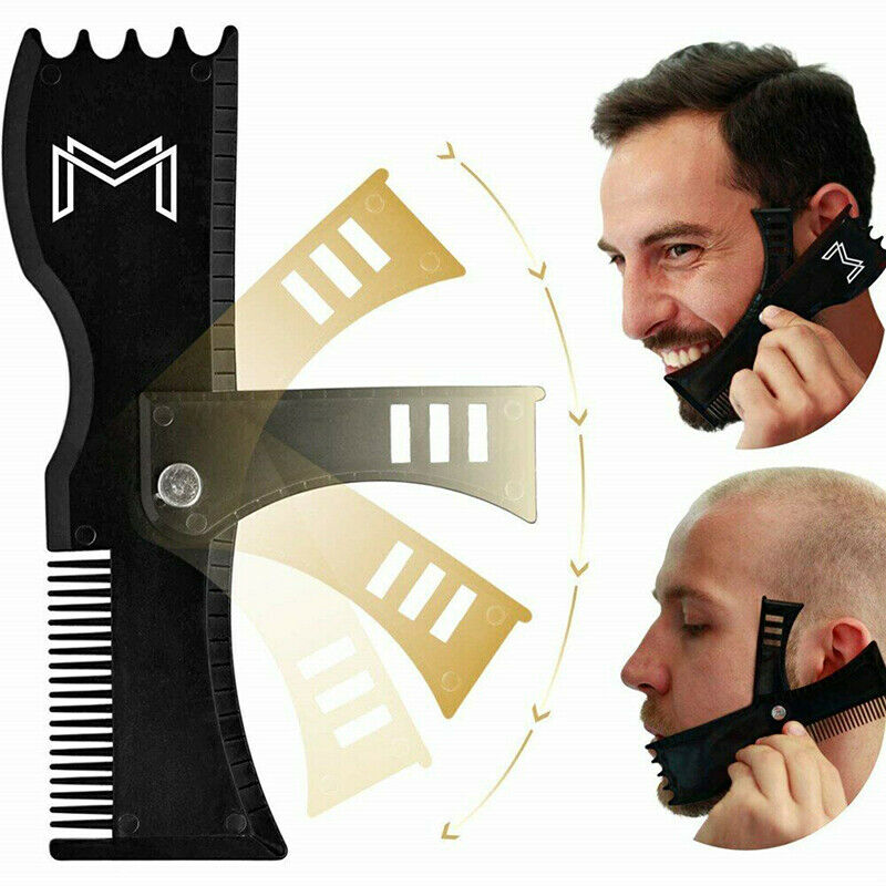 Black Adjustable Beard Shaper Beard Styling Shaping Tool Beard Hair Comb Bru Kw
