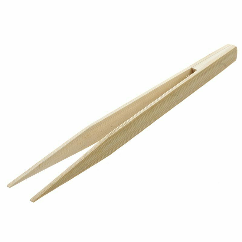 Textured Bamboo Kongfu Tea Utensil Tweezers 14.5cm Wood Color V3L1