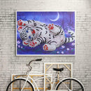 5D DIY Special Shaped Diamond Painting White Tiger Cross Stitch Embroidery