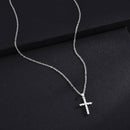 Mens Womens Necklace Chain White Sapphire Cross Jewellery Pendant Xmas Gift