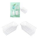 Set Of 2 Metal Bathroom Storage Baskets With Shelf, For Kitchen, White