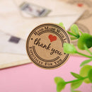 1 Roll Of 500pcs Round Kraft Thank You Stickers Self Adhesive Labels Brown