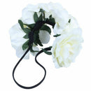 Women's Hawaiian Stretch Rose Flower Headband Floral Crown for Garland
