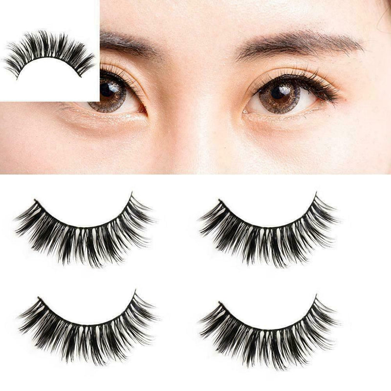 Human Hair Flutter Wispy False Eyelashes Like Red Cherry w Y0O5