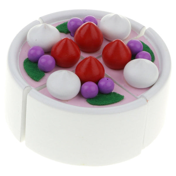 Kitchen Food Sliceable Fruit Birthday Cake Dessert Cutting Pretend Play Toys