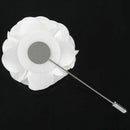 Men's Suit Boutonniere Lapel Pin Flower Brooch (White) H3D2