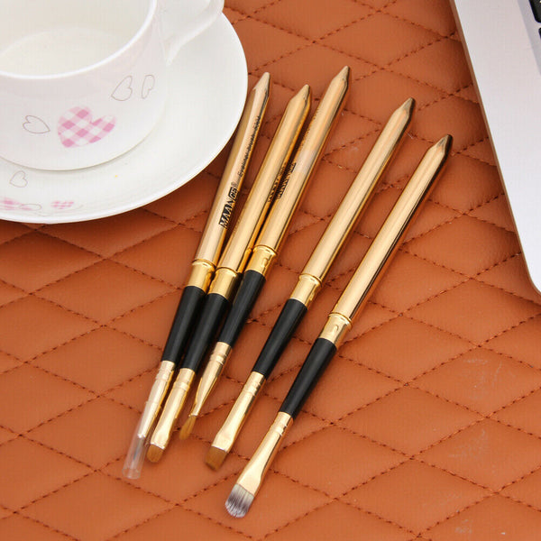 5pcs Portable Eye Makeup Brushes Set Eyeshadow Eyeliner Brush (Golden) A#S