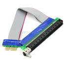 PCI E1X to 16X Express Slot Riser Cards Extender Extension Ribbon Flexible Cable