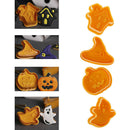 Halloween Pumpkin Ghost Theme Plastic Cookie Cutter Plunger Cake Decora Tool Gw