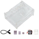 for Raspberry Pi 4B Acrylic Case and Camera Case,Heat Sink, Cooling Fan, Mi