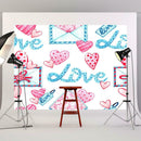 Happy Valentines Day Background Heart Photography Backdrop Wedding Decor