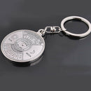 Calendar Key Chains Ring Metal Round Car Bag Pendant Keyring Holder Jewelry