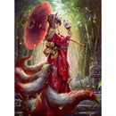 Japanese Diamond Painting Portrait Nine-Tailed Fox Picture Rhinestone Full