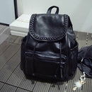 Casual Women Soft PU Leather Backpack Travel Grils School Backpack Black