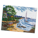 11CT DIY Seaside Landscape Needlework Cross Stitch Kit Home Decor Craft Gift